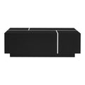 Black Wood Extendable Coffee Table with Storage - 47-inch