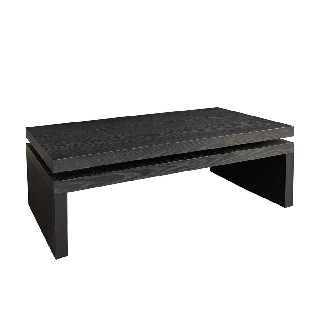 Black Wood Floating Frame Coffee Table - 48-inch