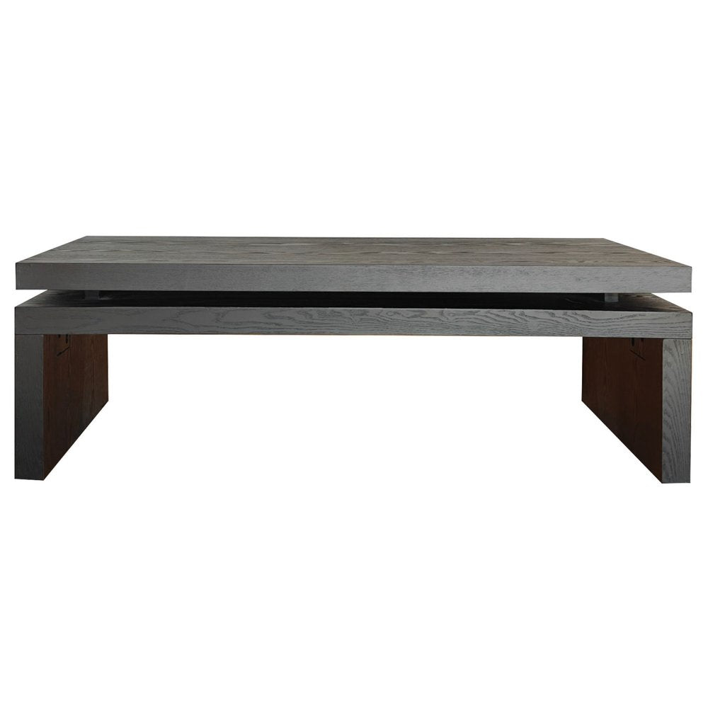 Black Wood Floating Frame Coffee Table - 48-inch