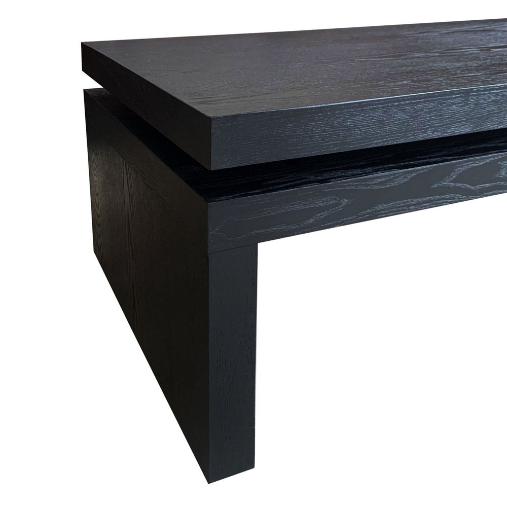 Black Wood Floating Frame Coffee Table - 48-inch