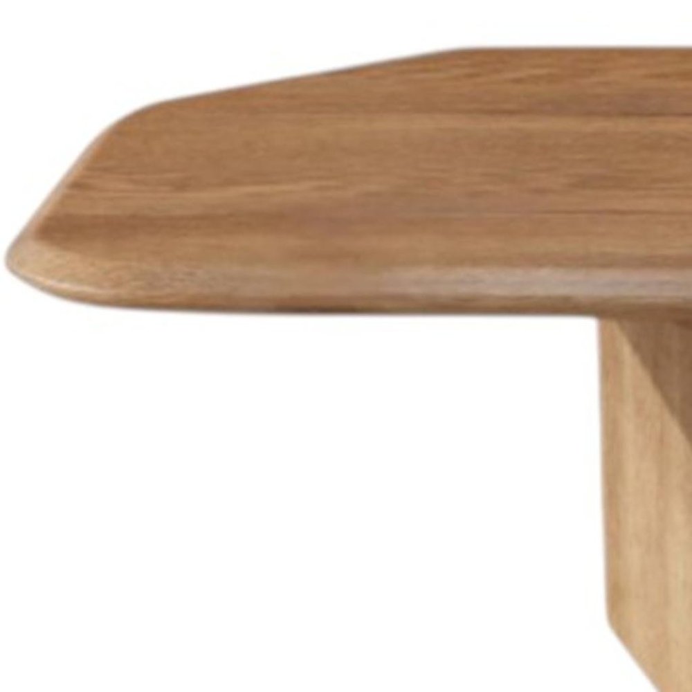 Natural Wood Free Form Double Pedestal Coffee Table - 47-inch