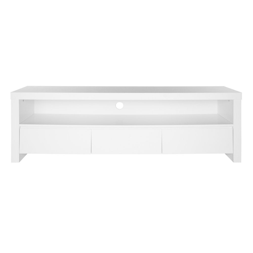 White Enclosed and Open Storage TV Stand - 59-inch