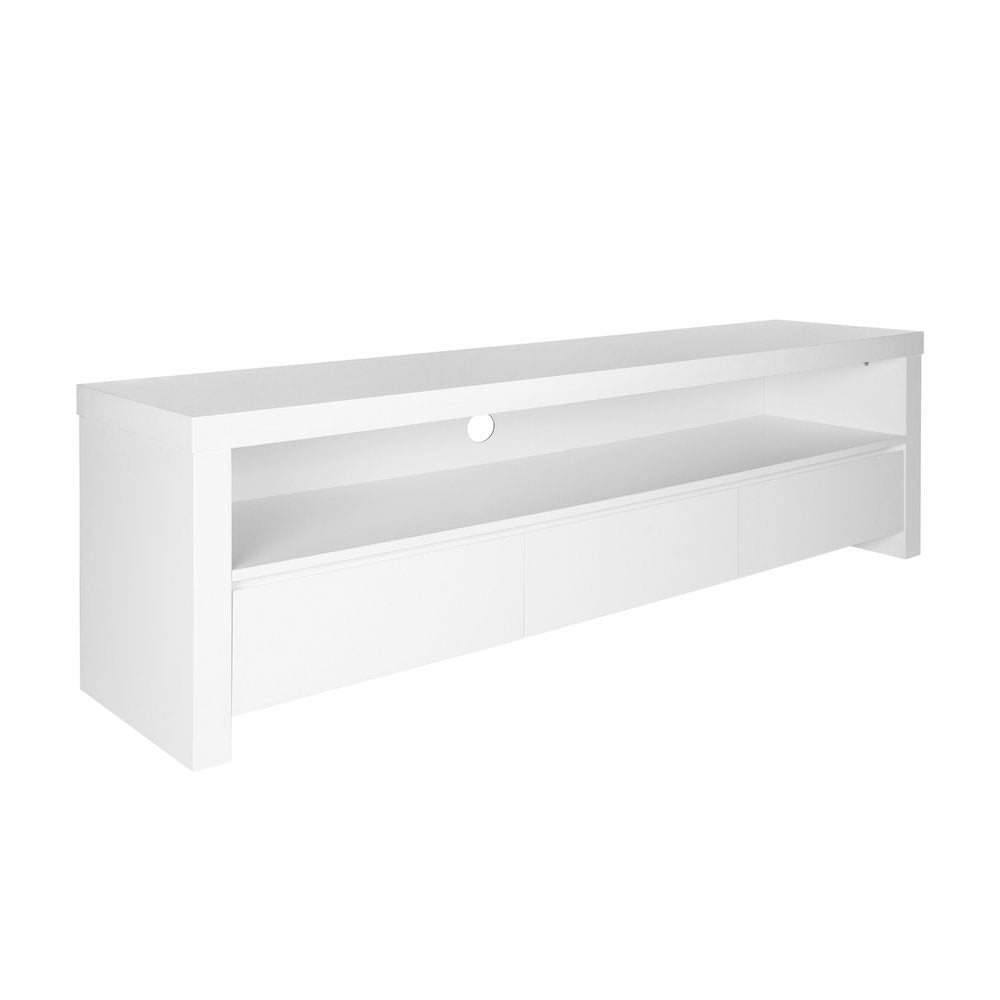 White Enclosed and Open Storage TV Stand - 59-inch