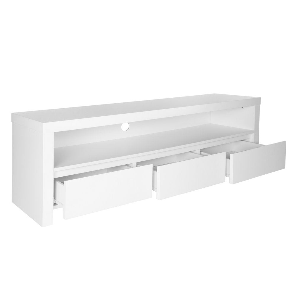 White Enclosed and Open Storage TV Stand - 59-inch