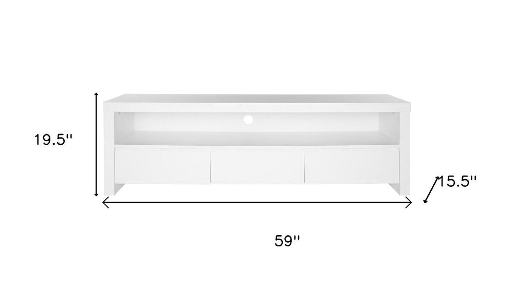 White Enclosed and Open Storage TV Stand - 59-inch
