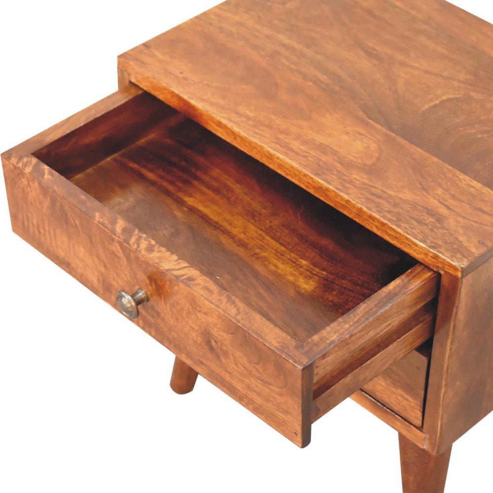 Brown Solid Wood Two Drawer Nightstand - 16-inch