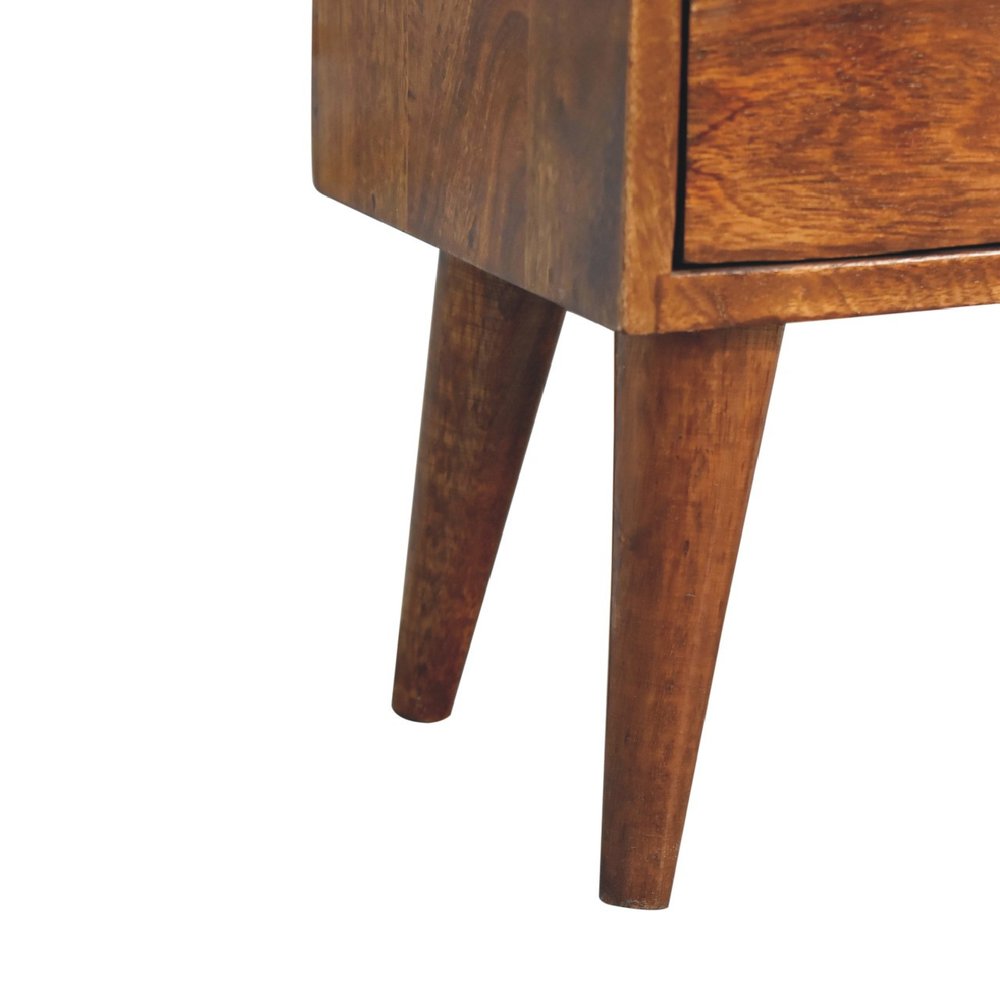 Brown Solid Wood Two Drawer Nightstand - 16-inch