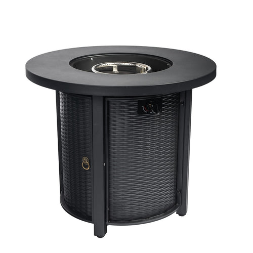50000 Btu 30 Black Steel Propane Round Fire Pit
