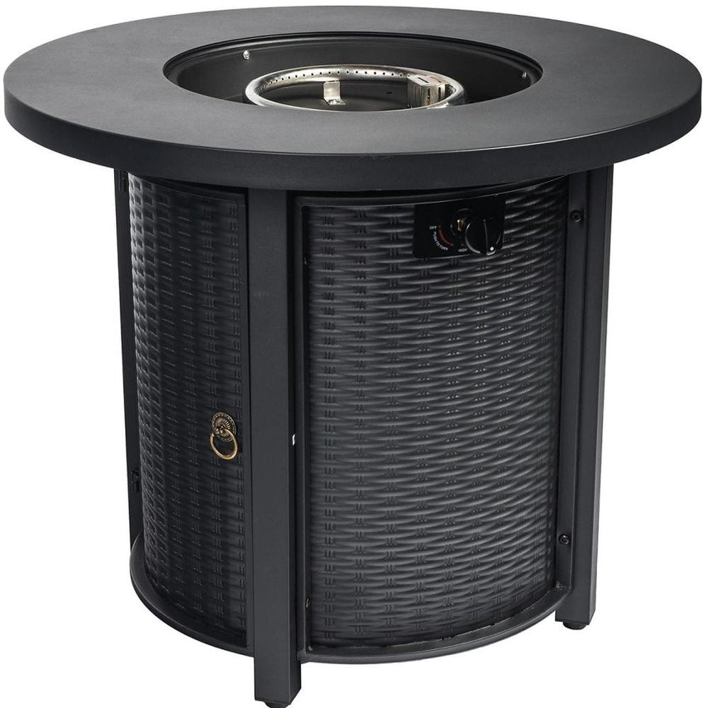 50000 Btu 30 Black Steel Propane Round Fire Pit