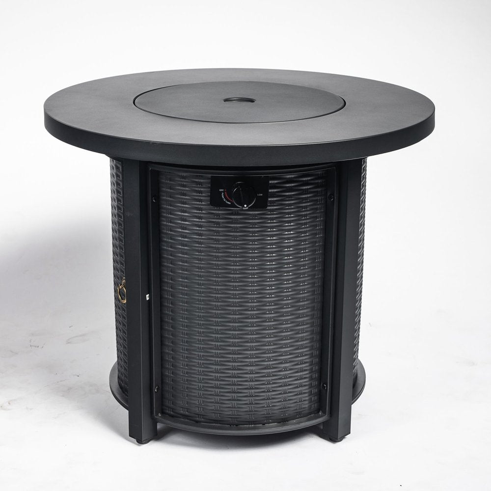 50000 Btu 30 Black Steel Propane Round Fire Pit