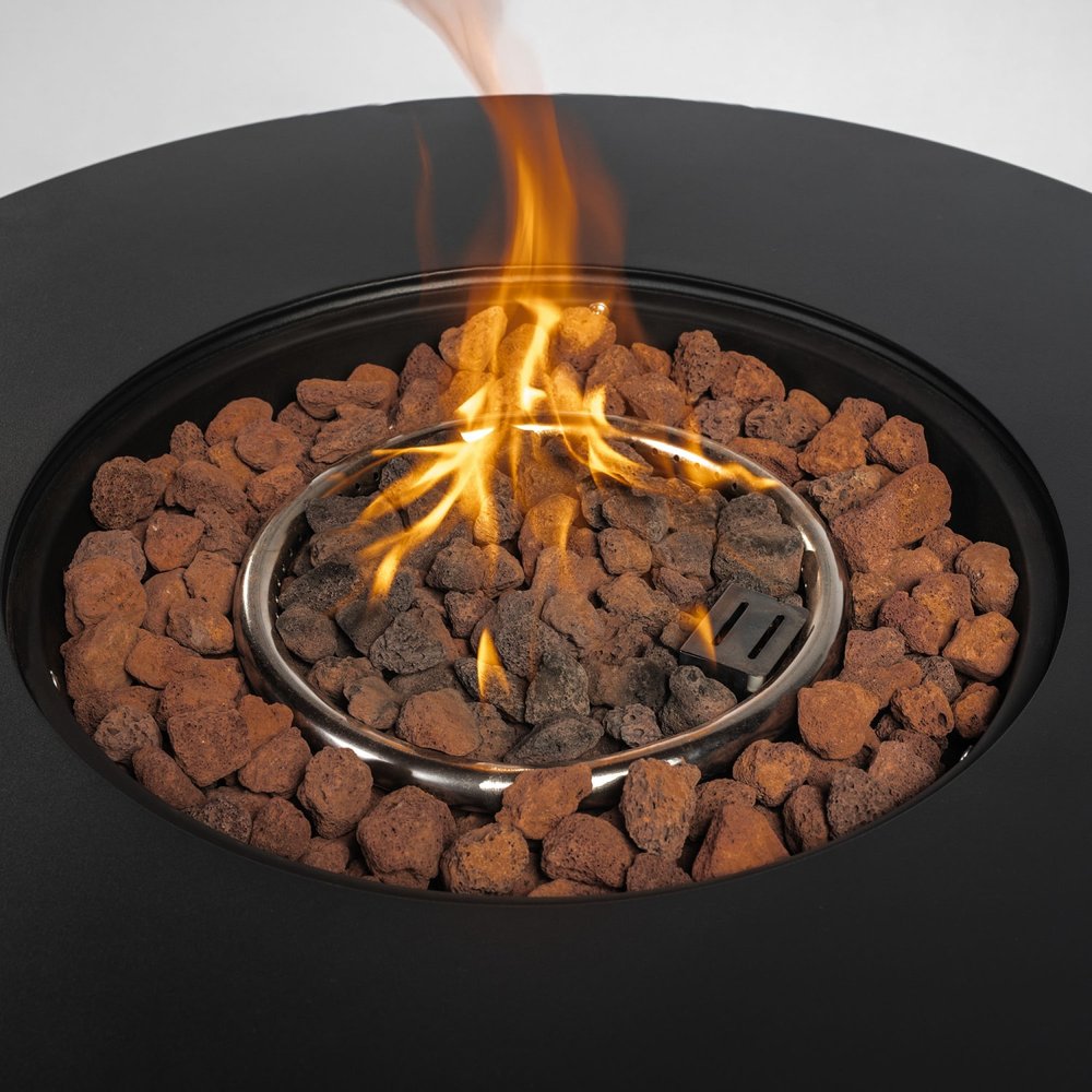 50000 Btu 30 Black Steel Propane Round Fire Pit