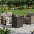 50000 Btu 22 Brown Wicker Propane Rectangular Fire Pit