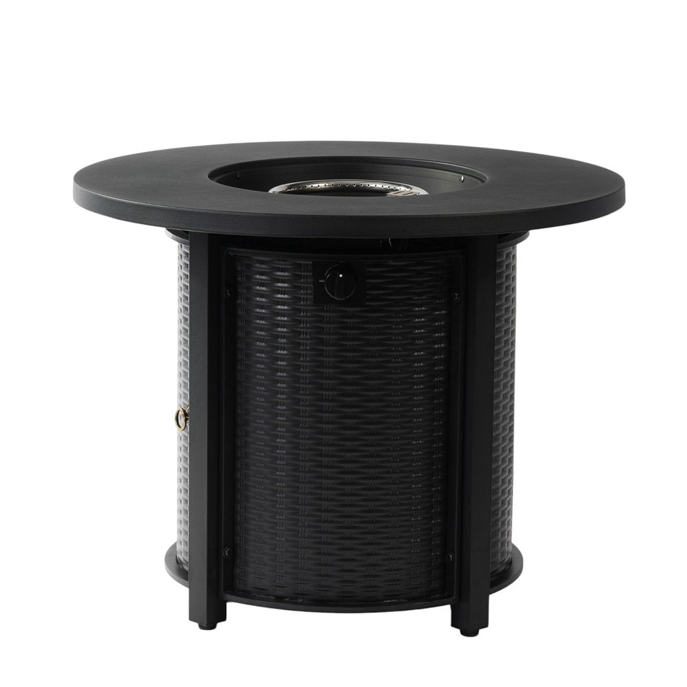 50000 Btu 32 Black Steel Propane Round Fire Pit