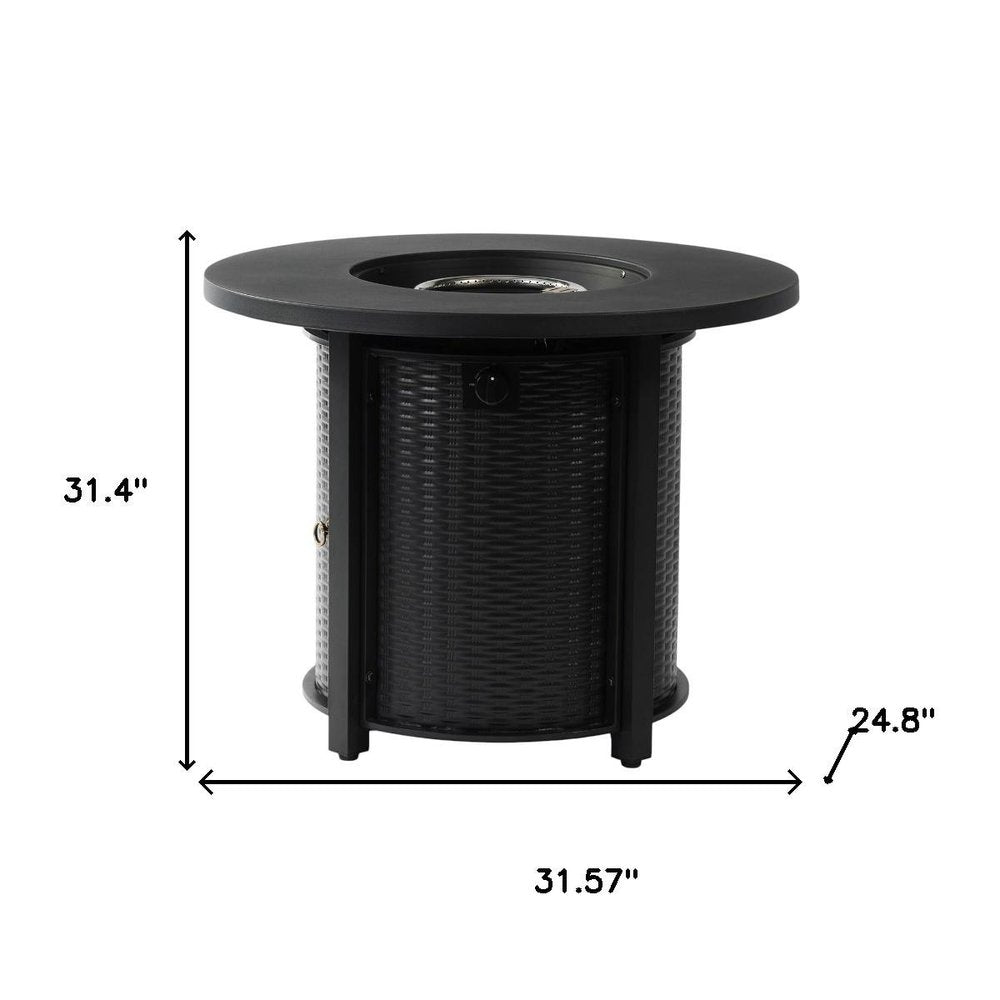 50000 Btu 32 Black Steel Propane Round Fire Pit