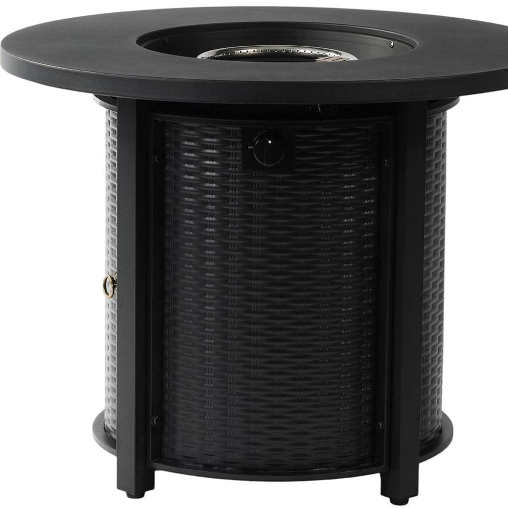 50000 Btu 32 Black Steel Propane Round Fire Pit