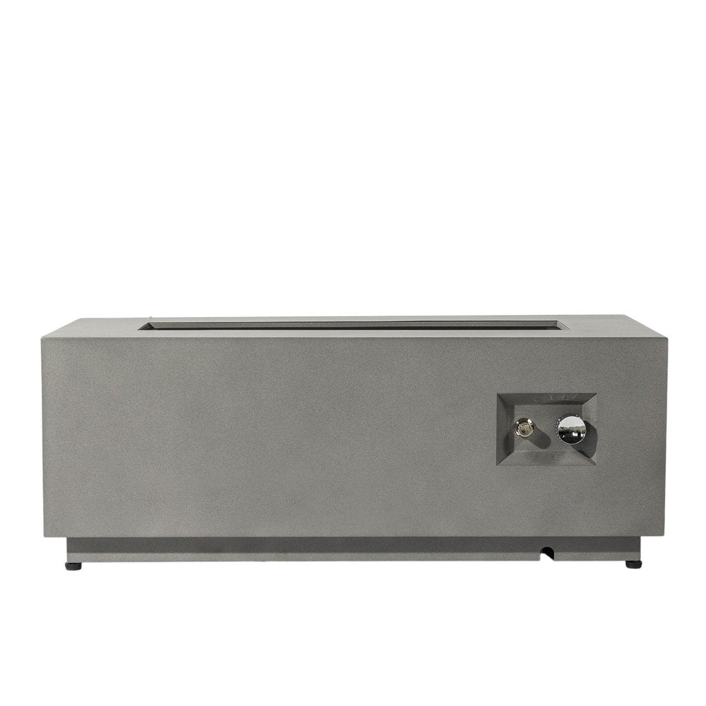 50000 Btu 42 Gray Steel Propane Rectangular Fire Pit with Cover