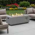 50000 Btu 42 Gray Steel Propane Rectangular Fire Pit with Cover