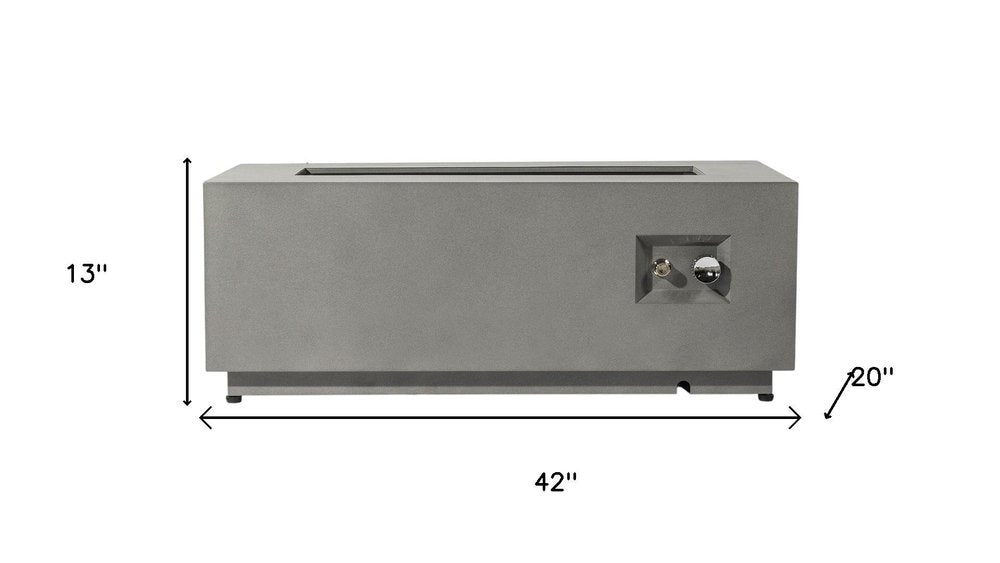 50000 Btu 42 Gray Steel Propane Rectangular Fire Pit with Cover