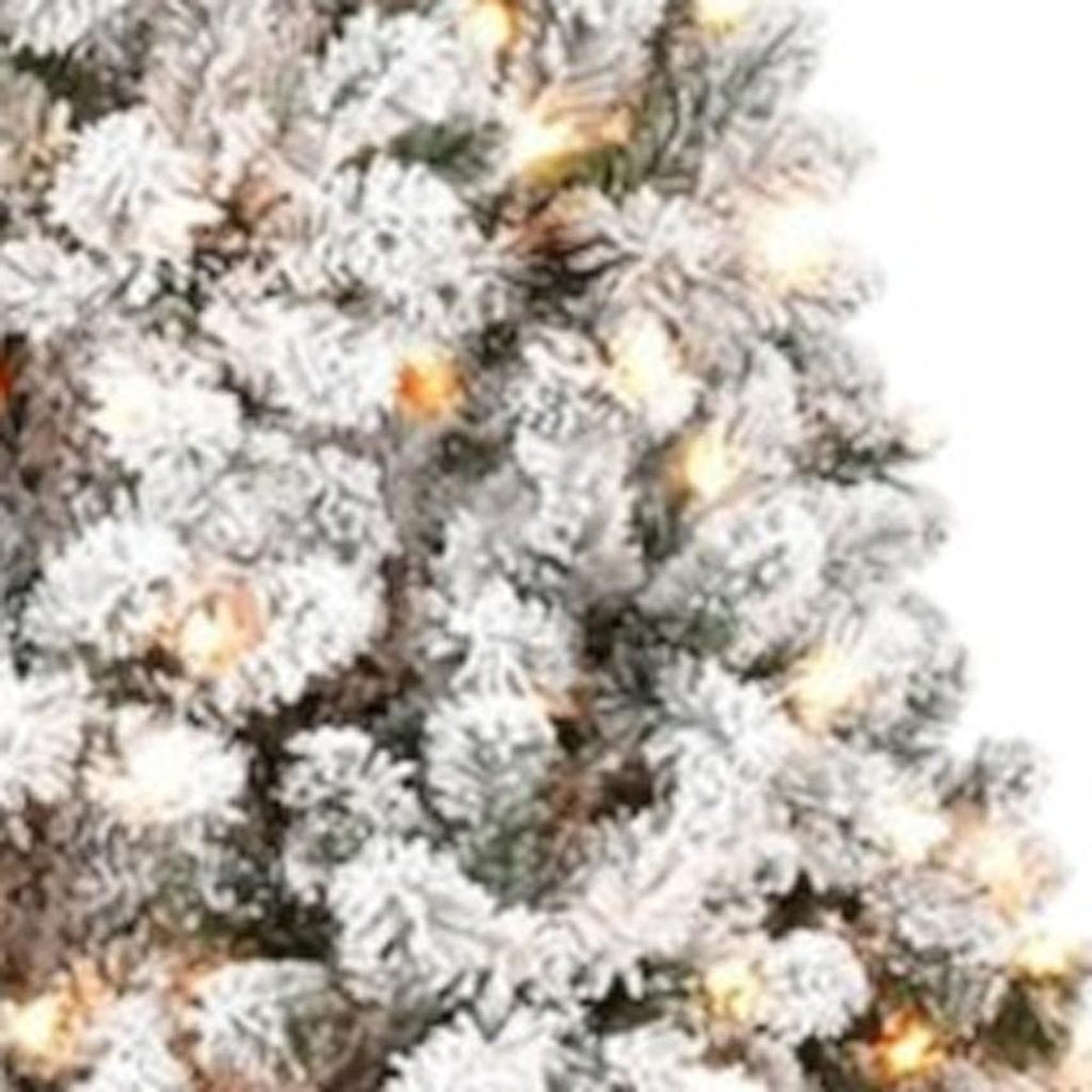 5' Pre Lit Full Flocked Spruce Christmas Tree