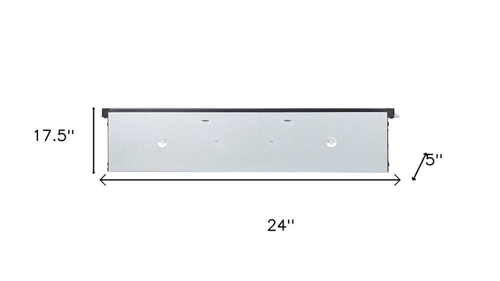 Black Metal Electric Fireplace - 24-inch