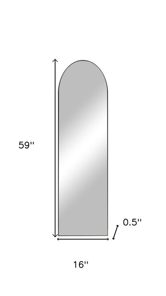 Black Aluminum Arch Freestanding or Wall Mount Framed Full Length Mirror