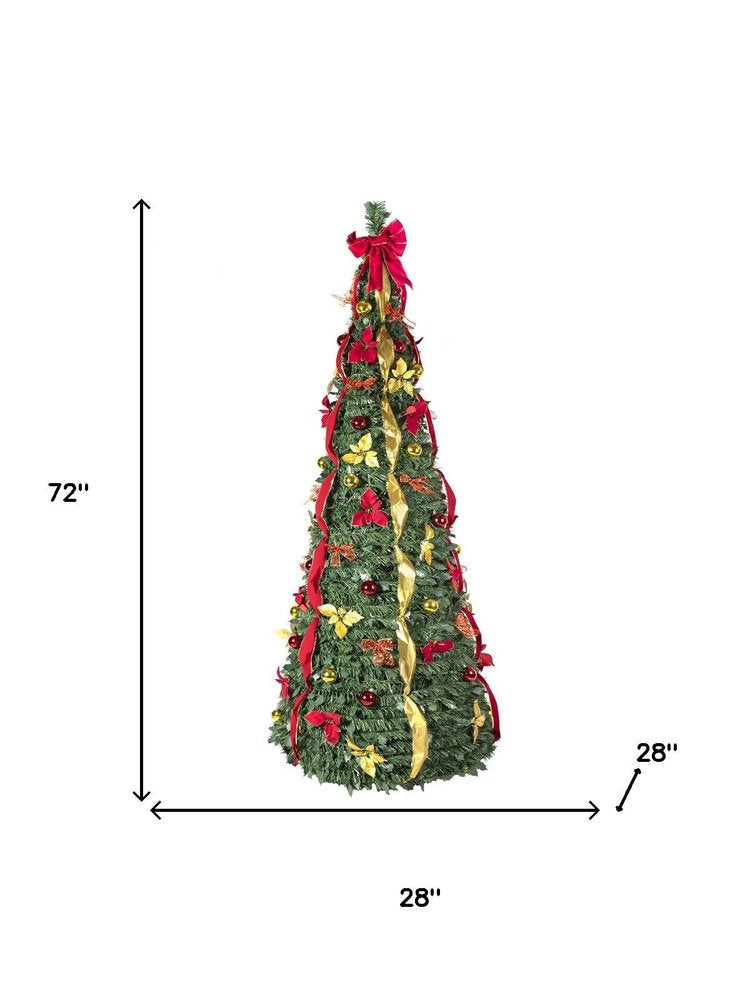 6' Pre Lit Full Spruce Christmas Tree