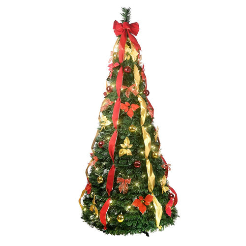 6' Pre Lit Full Spruce Christmas Tree