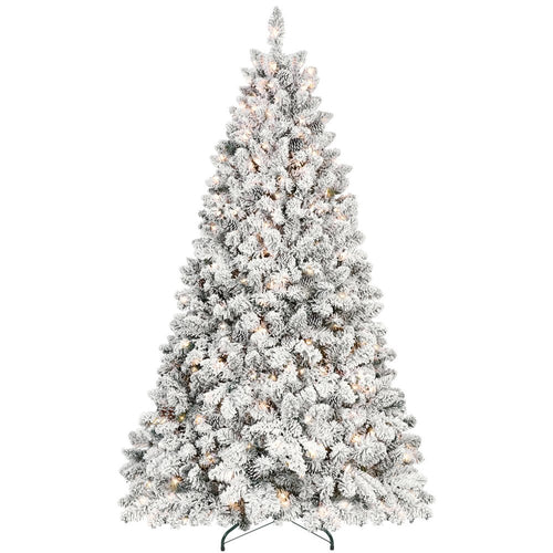 4' Pre Lit Full Flocked Spruce Christmas Tree