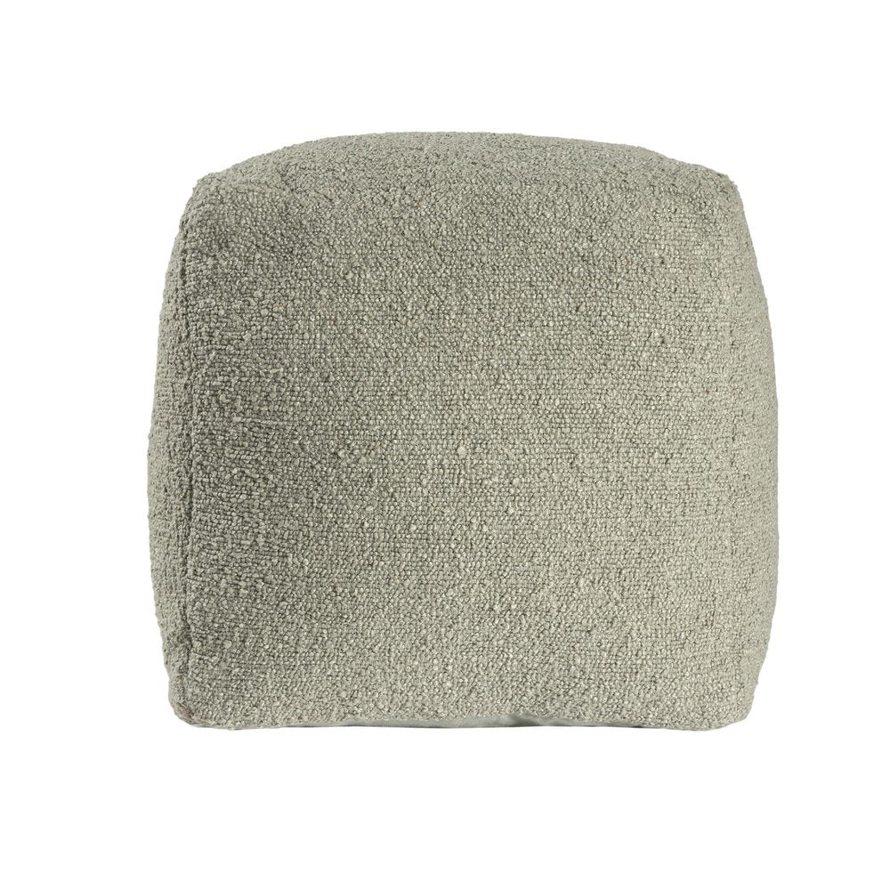Sage Boucle Pouf Ottoman - 18-inch