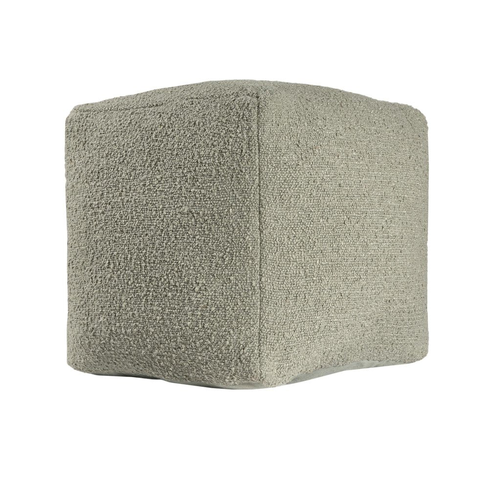 Sage Boucle Pouf Ottoman - 18-inch