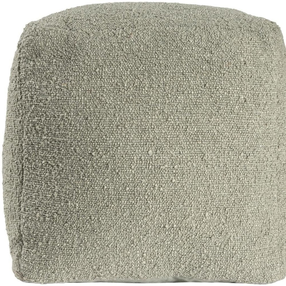 Sage Boucle Pouf Ottoman - 18-inch