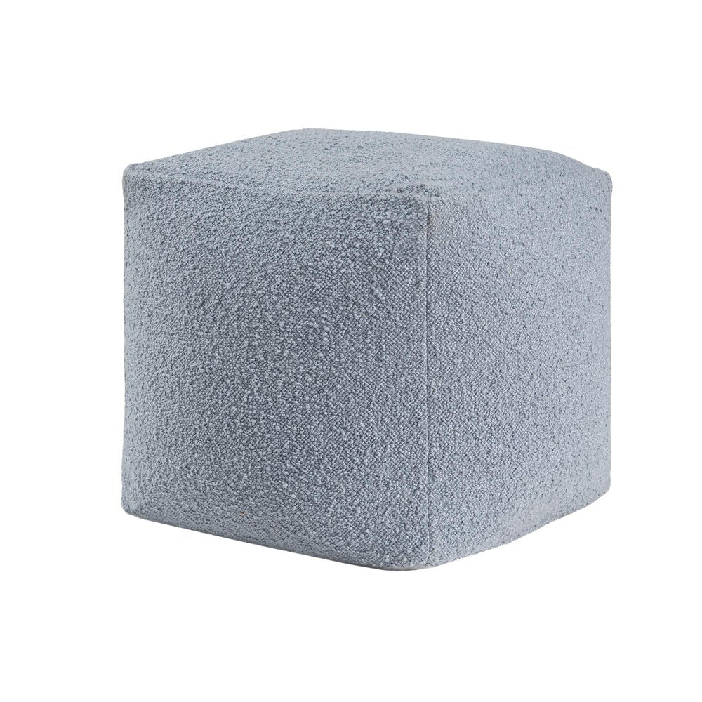 Blue Boucle Pouf Ottoman - 18-inch