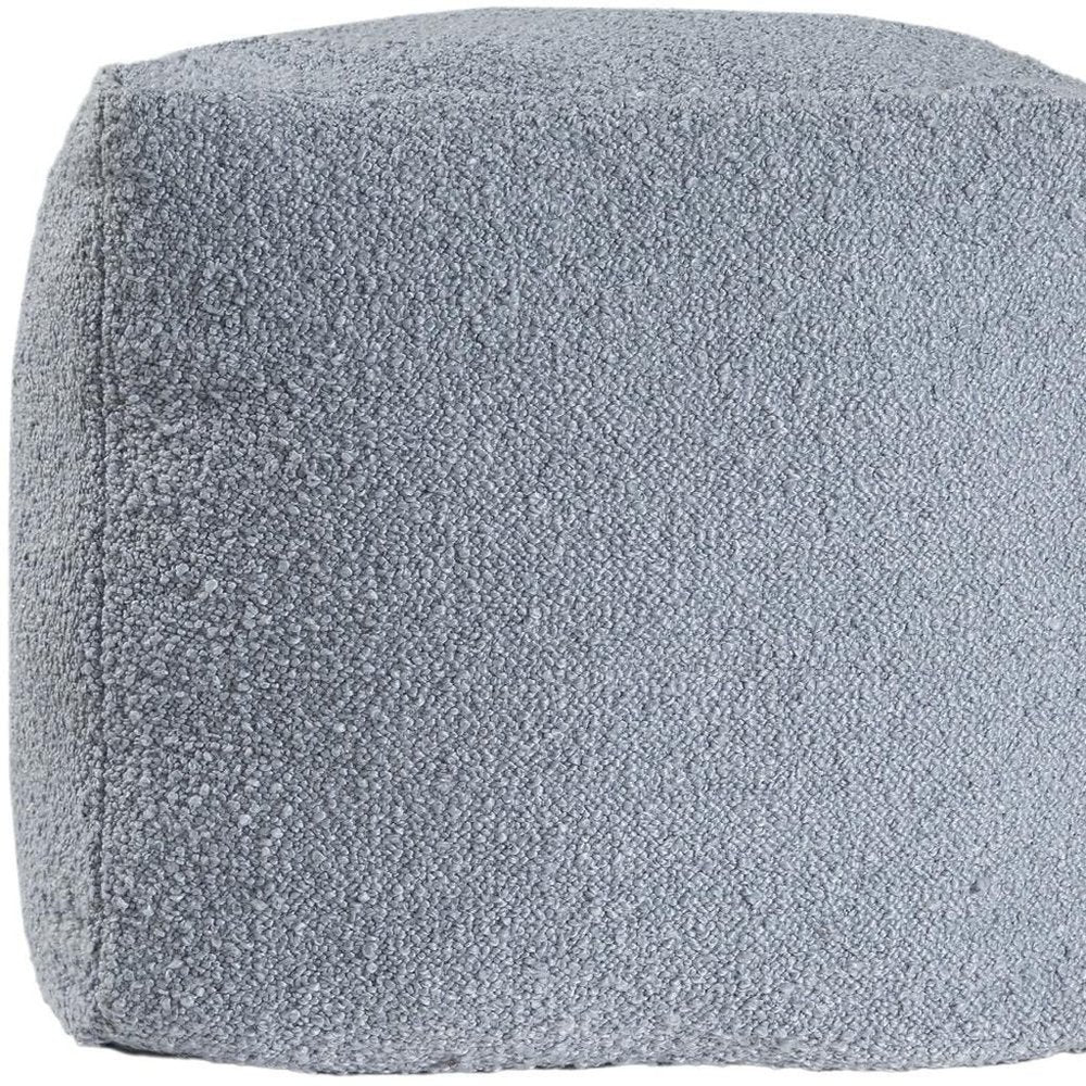 Blue Boucle Pouf Ottoman - 18-inch