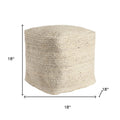 Natural Jute Pouf Ottoman - 18-inch