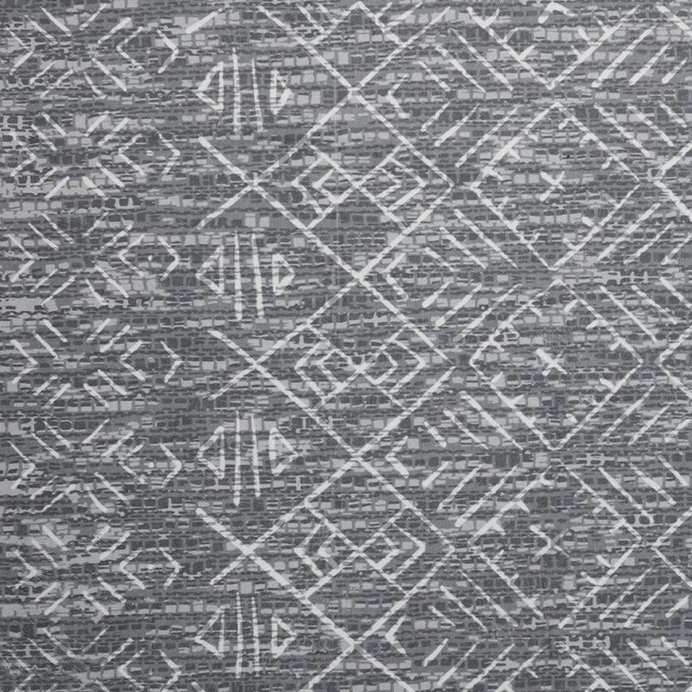 5' X 7' Dark Gray and Off White Geometric Distressed Area Rug