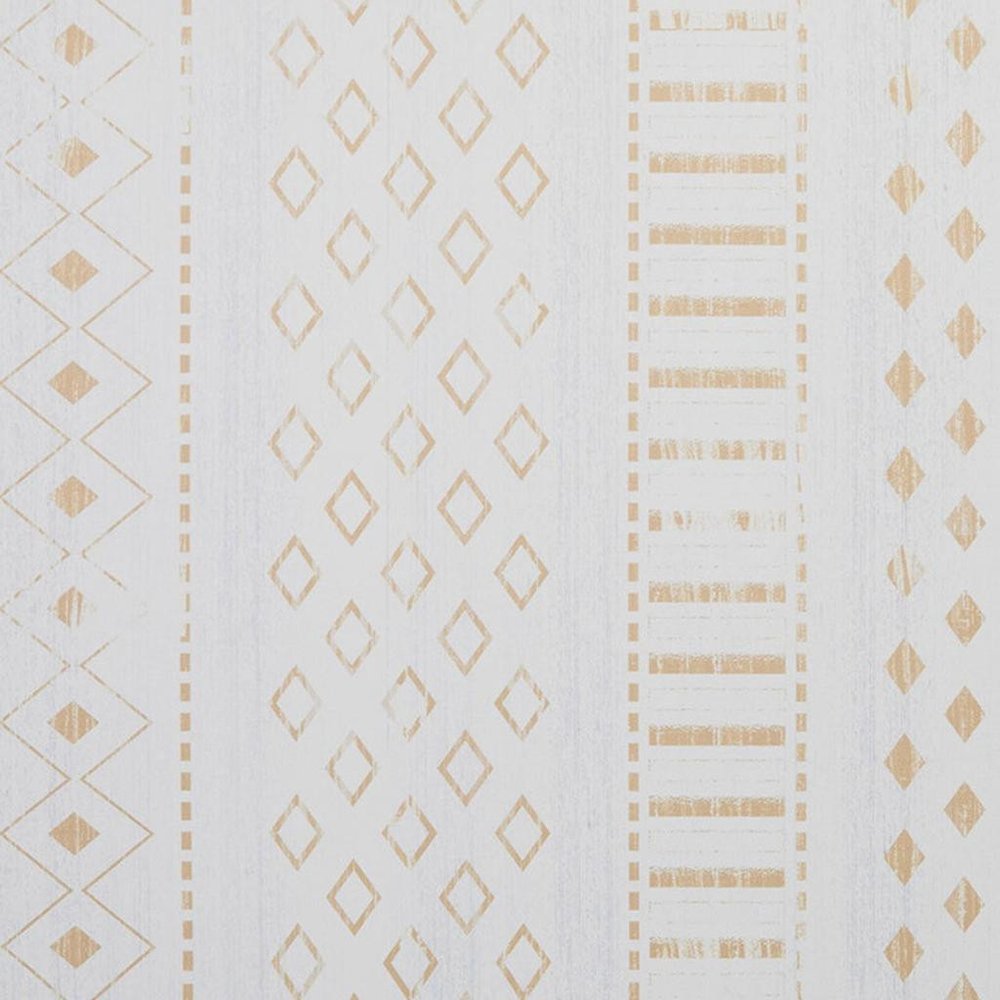 8' X 10' Tan and Ivory Geometric Distressed Area Rug