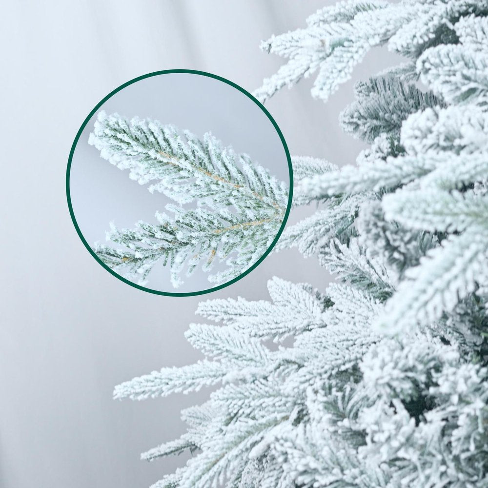 4' White Pre Lit Full Flocked Pine Christmas Tree with Decorations
