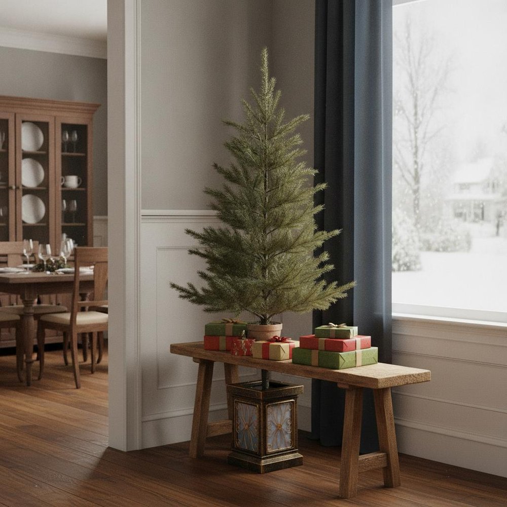 4' Full Tropical Christmas Tree with Decorations