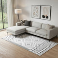8' X 10' Black and White Moroccan Washable Area Rug