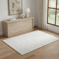 4' X 6' Gold and White Abstract Geometric Washable Area Rug