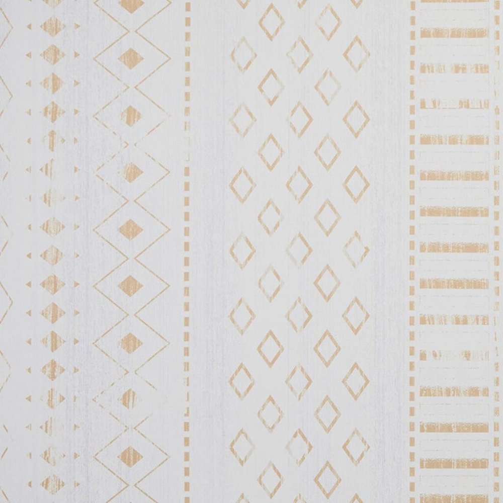 4' X 6' Gold and White Abstract Geometric Washable Area Rug