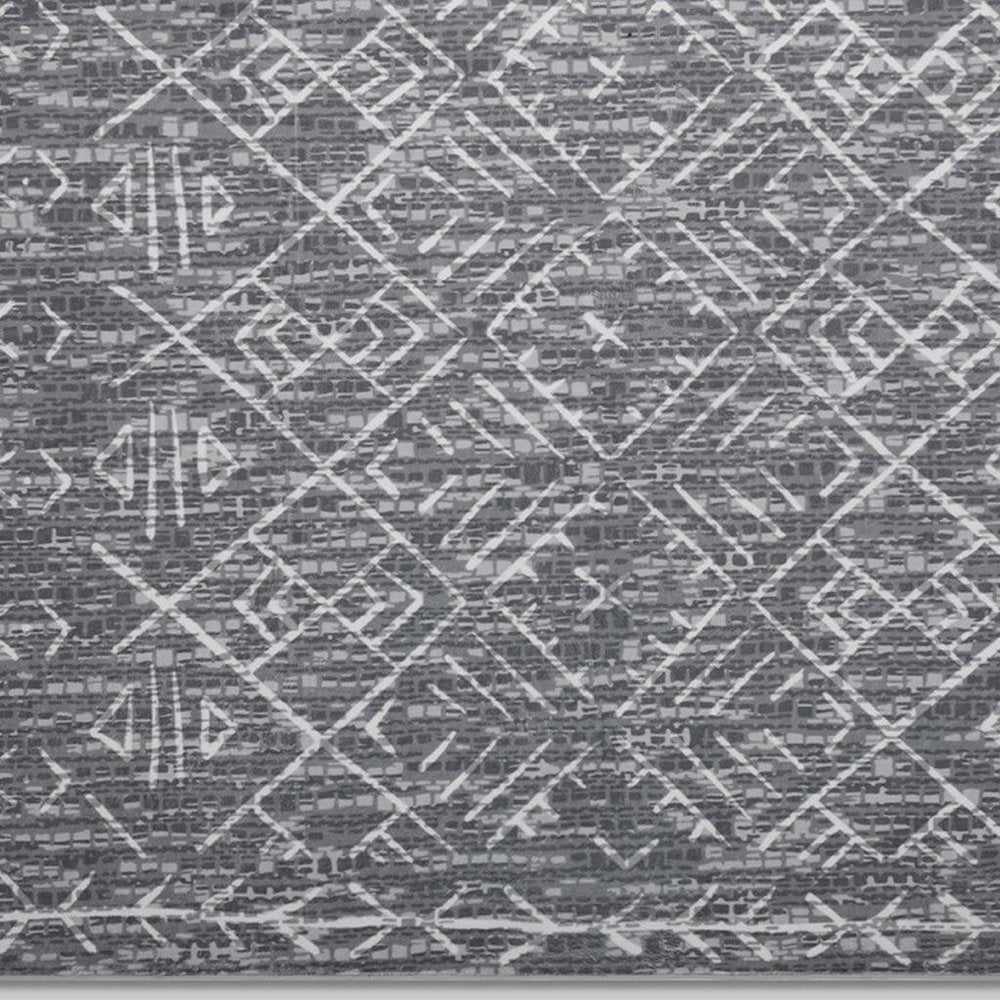 5' X 7' Gray and Off White Abstract Geometric Washable Area Rug