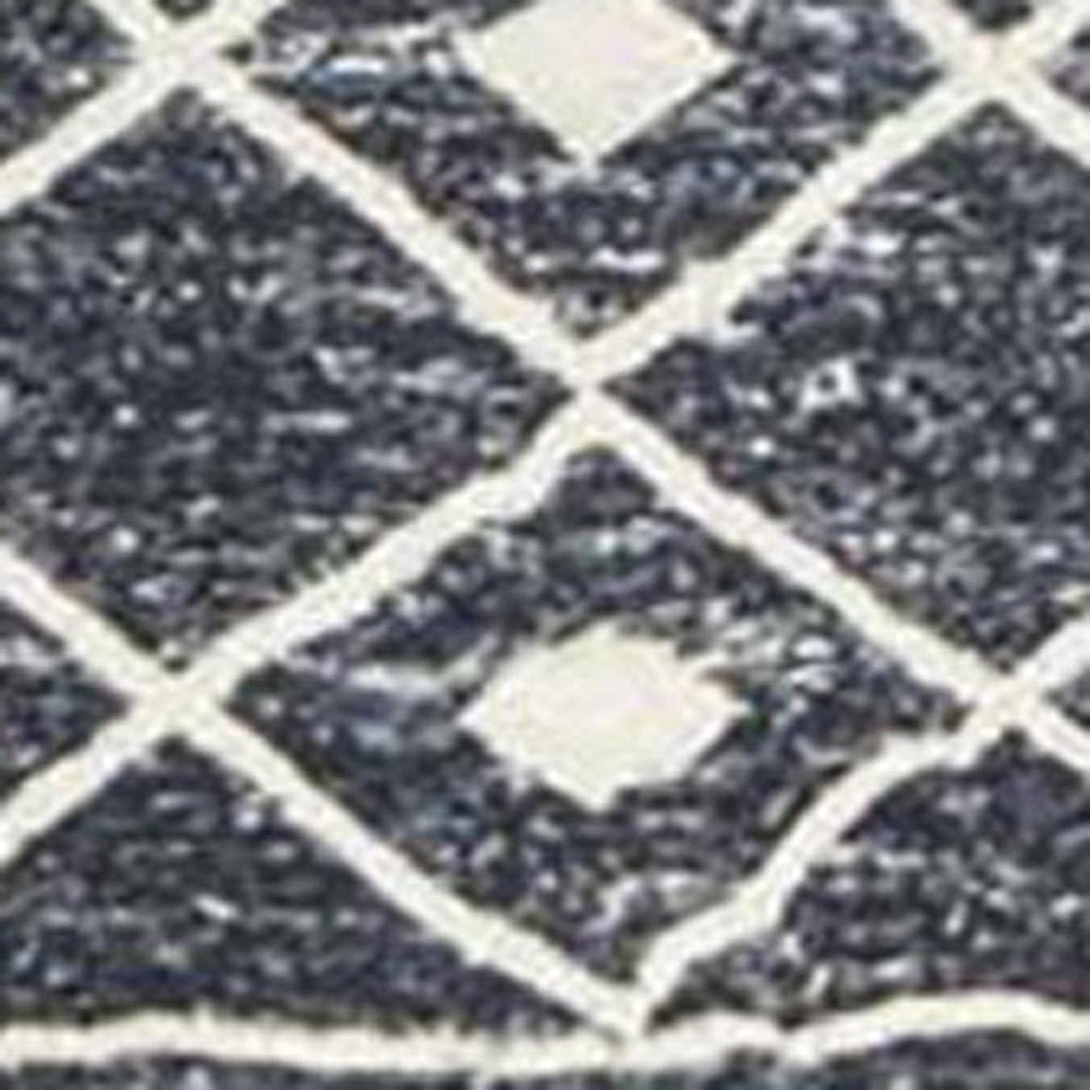 3' X 5' Dark Gray and White Geometric Distressed Washable Area Rug