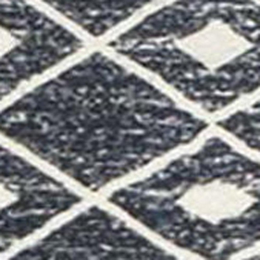 3' X 5' Dark Gray and White Geometric Distressed Washable Area Rug