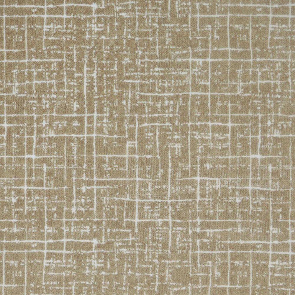 5' X 7' Gold and Ivory Abstract Geometric Distressed Washable Area Rug