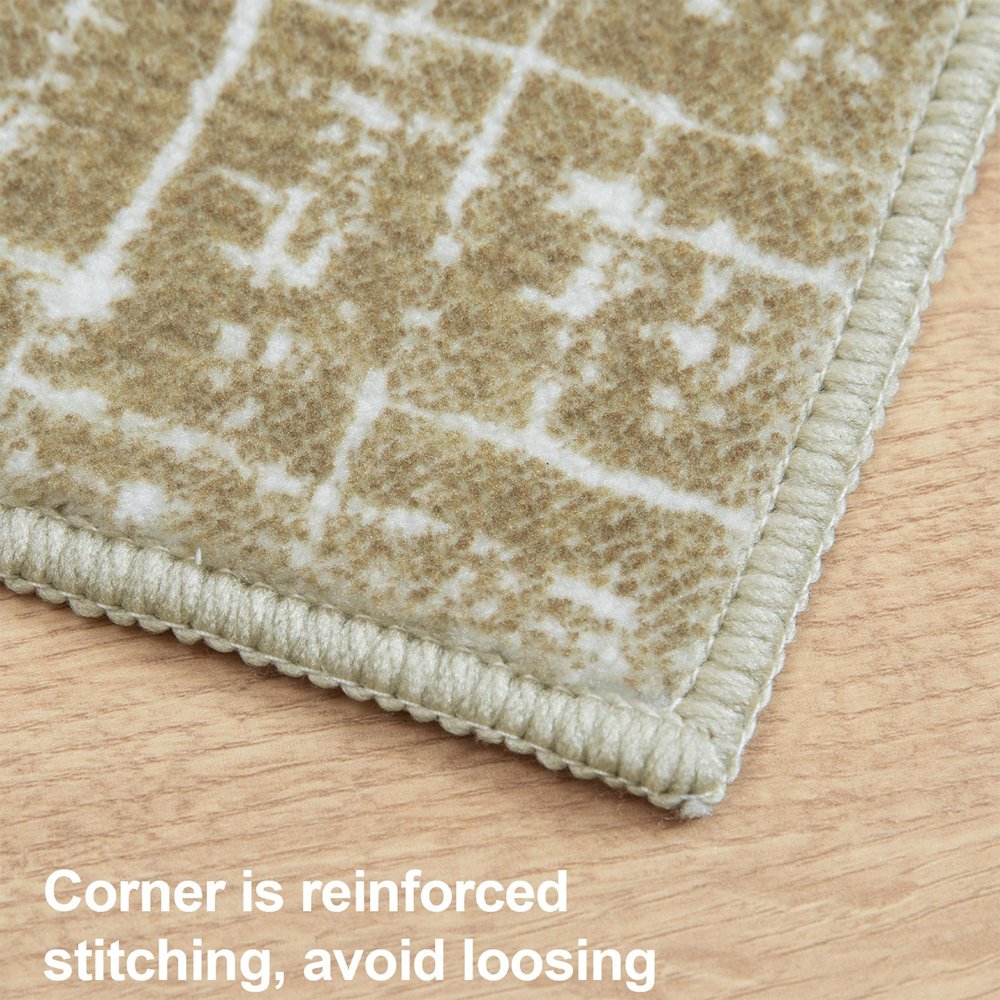 5' X 7' Gold and Ivory Abstract Geometric Distressed Washable Area Rug