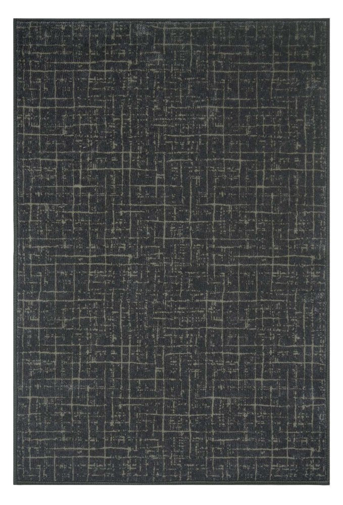 5' X 7' Moss Green and Charcoal Abstract Geometric Washable Area Rug