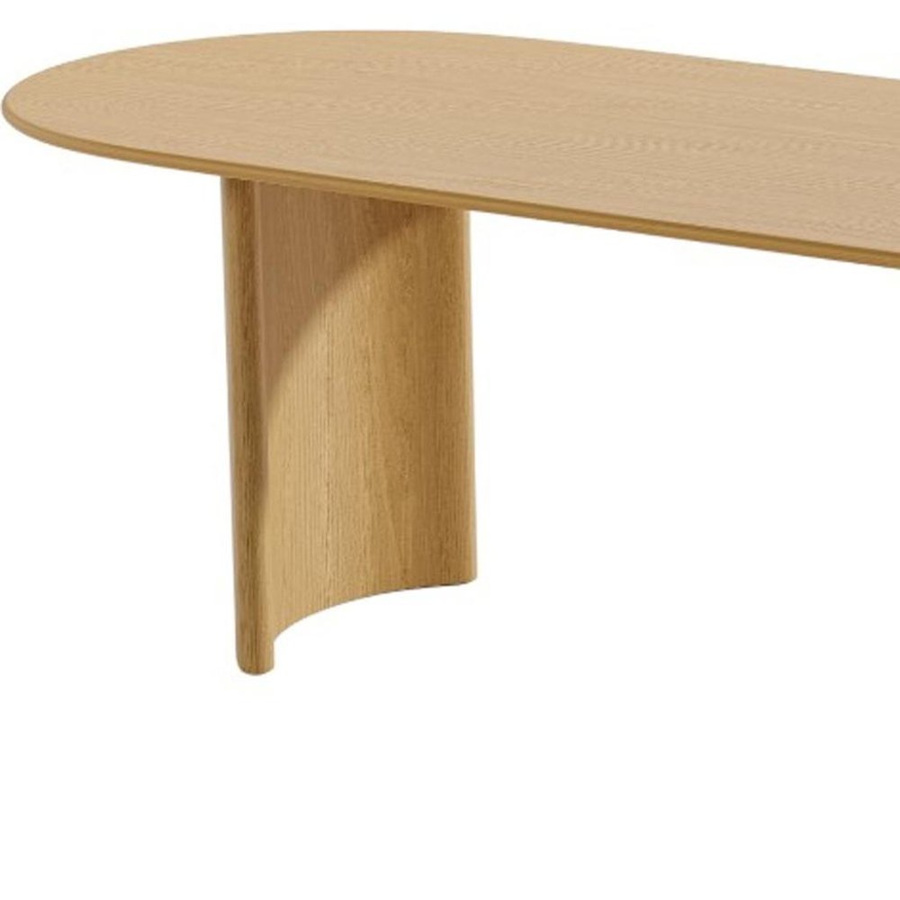 Natural Solid Wood Double Pedestal Base Oval Dining Table - 79-inch