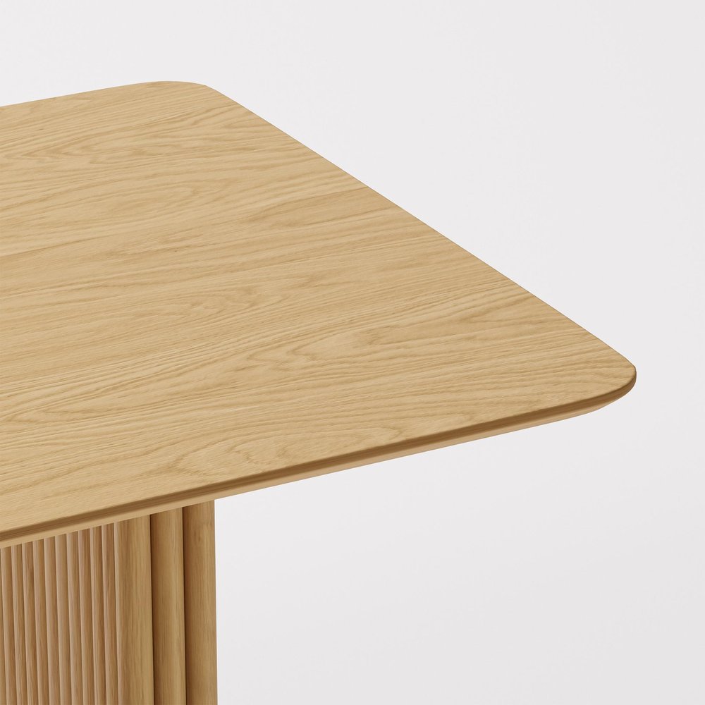 Natural Solid Wood Double Pedestal Base Dining Table - 79-inch