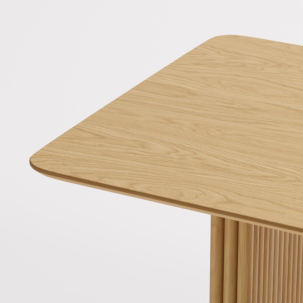 Natural Solid Wood Double Pedestal Base Dining Table - 79-inch